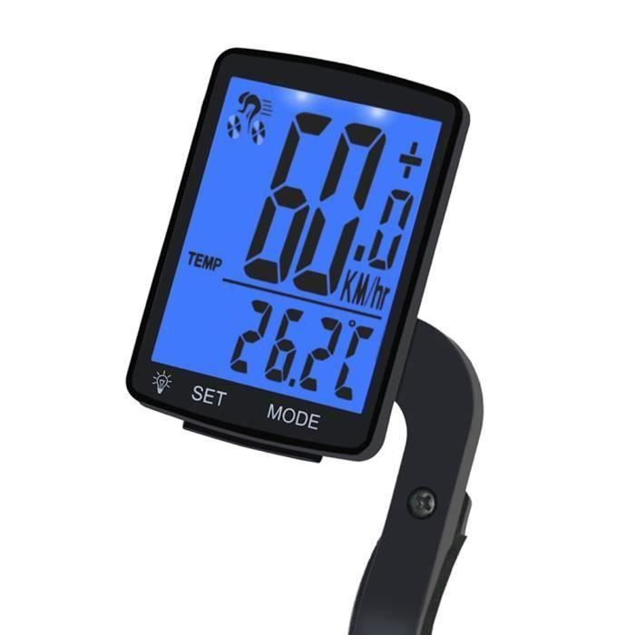 Naroote Compteur De Vélo Sans Fil – Grand Écran LCD Rétroéclairé, Facile à Installer, Étanche, Parfait Pour Le Cyclisme En Plein Air