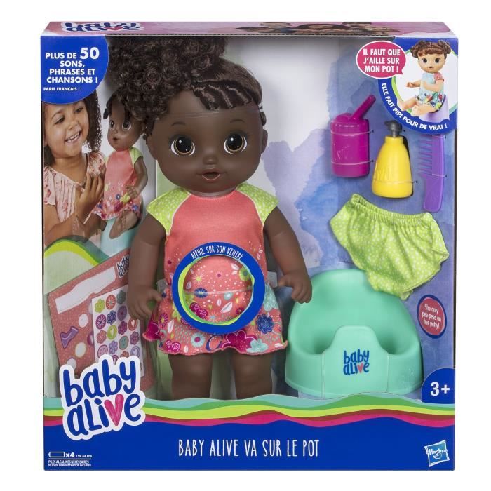 poupée baby alive - va sur le pot - cheveux noirs - e0304