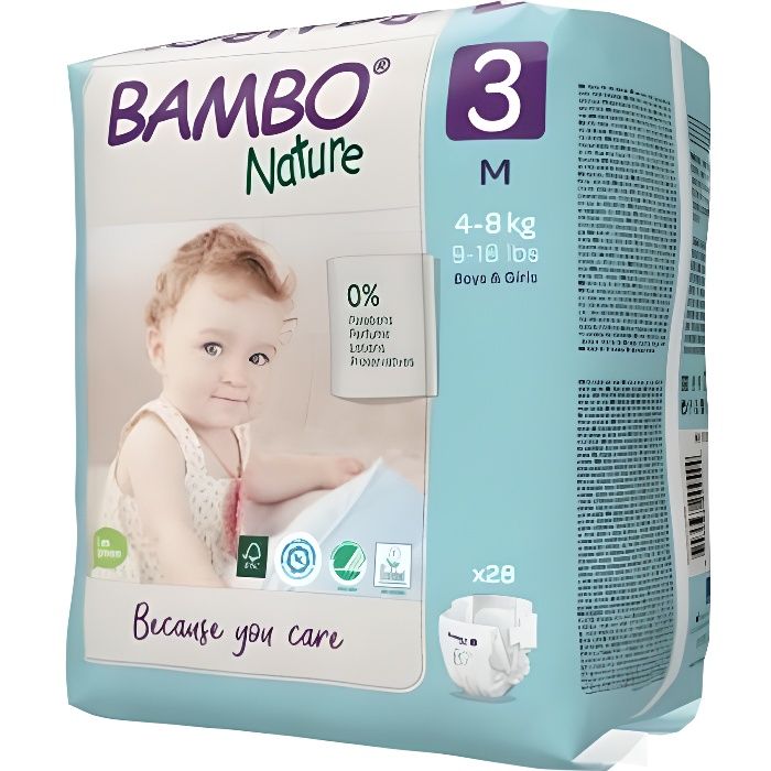 Bambo Nature Couche Taille 3 48kg 28 unités Cdiscount Puériculture