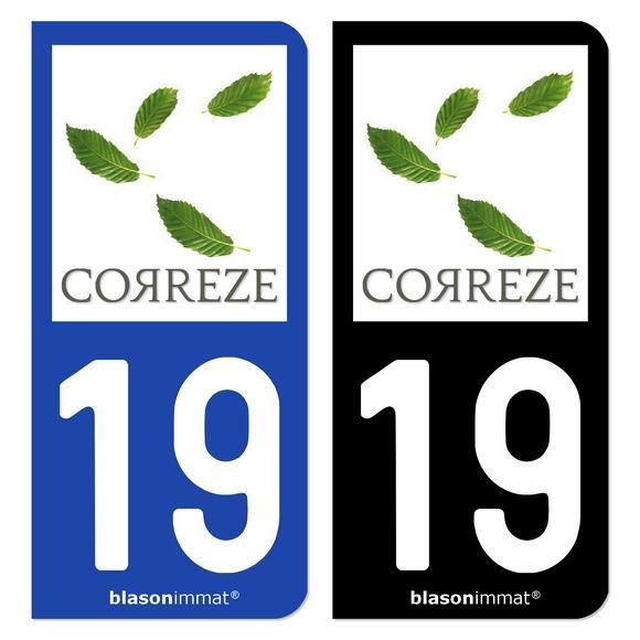 Autocollants Plaque Immatriculation Auto 19 Corrèze - Département