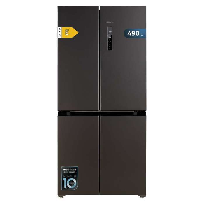 Cecotec Réfrigérateur Américain 4 Portes Sombre de 490 L CoolMarket 4D 490 Dark E