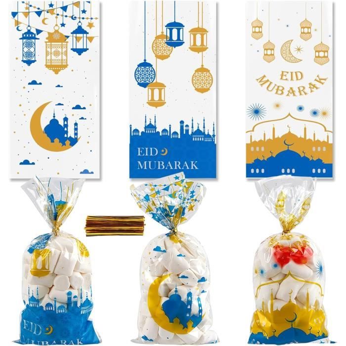 105 Pièces Sac De Bonbons Eid Mubarak, Sac Eid Mubarak, Aid Mubarak