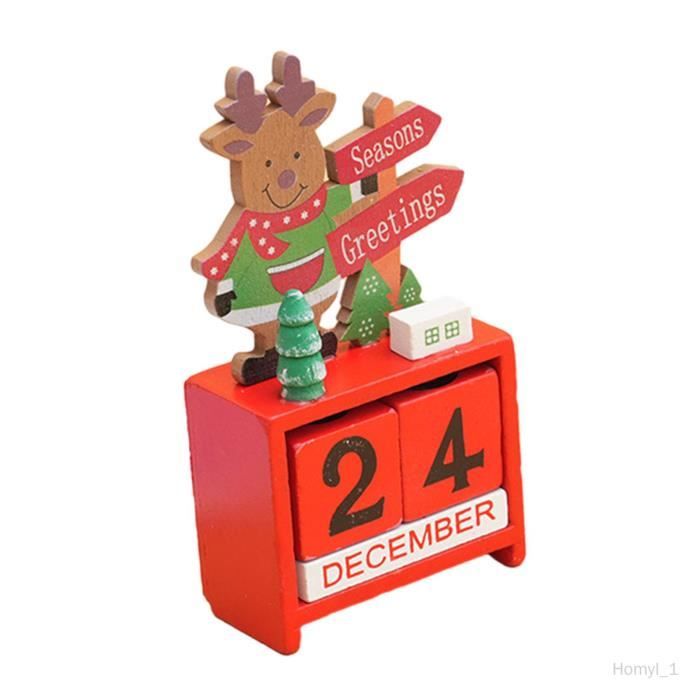 Calendrier de noël en bois 2023, cadeau de noël réutilisable