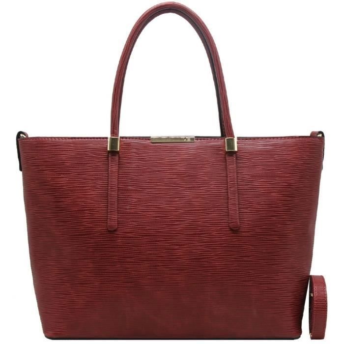CRAZYCHIC - Grand Sac Main Cabas Fourre-Tout Femme Cuir Rigide Epi - Cours Lycée Travail A4 - Large Porté Epaule Bandoulière - CRAZYCHIC - Grand Sac Main Cabas Fourre-Tout Femme Cuir Rigide Epi - Cours Lycée Travail A4 - Large Porté Epaule Bandoulière -
