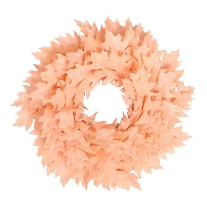 Couronne De Porte Automne En Feuilles D’érable Artificielles – Décoration De Saison Avec Lutin – Dimensions 60 X 30 Cm – Pour Porte, Mur Ou Cheminée