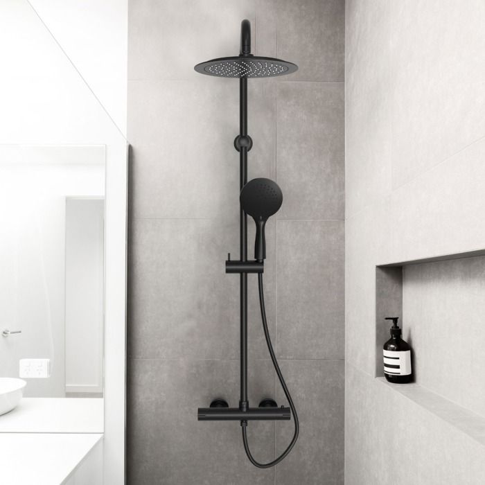 Essegoia Colonne de douche avec Mitigeur Thermostatique - Noir mat - Essebagno