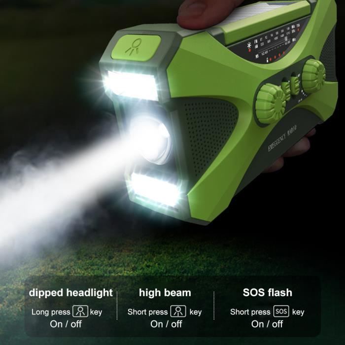 Radio D'urgence Solaire Et à Manivelle – Esky – Rouge – Lampe De Poche Intégrée ?