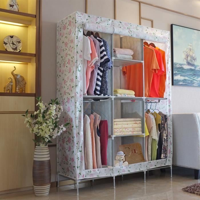 Finether Armoire De Rangement Penderie De Vetement Pliable En