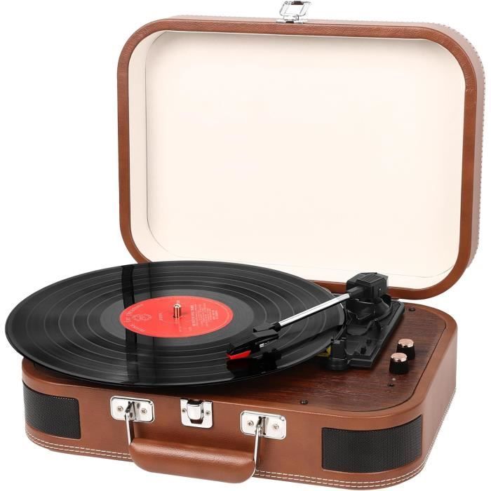 Lecteur Vinyle Rétro "Waves" Avec Haut-parleur Bluetooth - Sons De L'océan, Lumière RGB Réglable - Design Vintage Blanc Ou Vert - 2