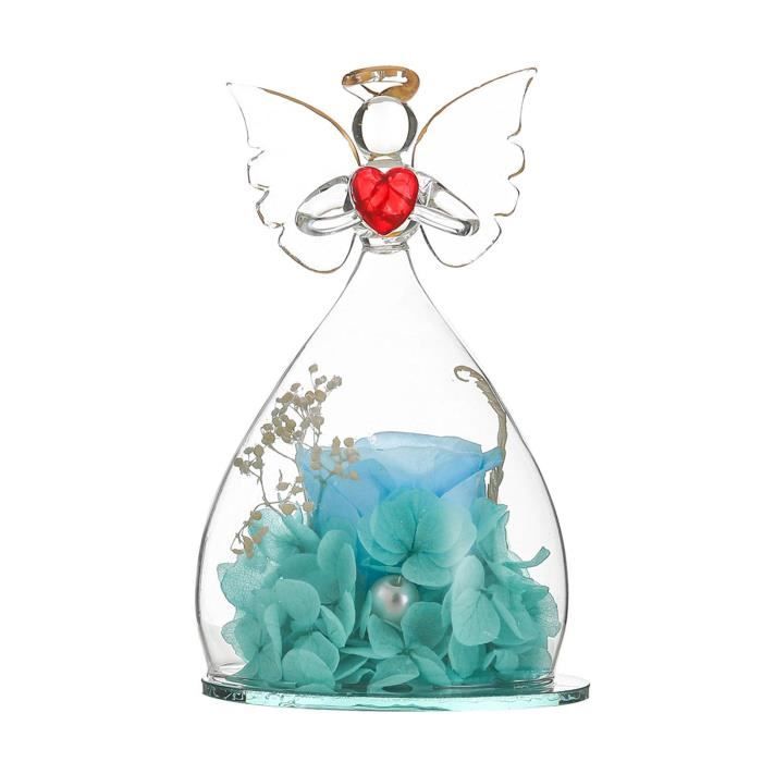 Rose Preservee En Verre Figurine D Ange Eternelle Derniere Rose Pour Toujours Cadeaux Uniques Pour Un Anniversaire Un Bleu Cdiscount Maison