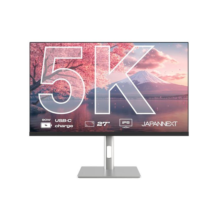 JAPANNEXT Ecran PC 27" IPS 5K 5120x2880 | HDR | Recharge Via USB C Hauteur & Inclinaison réglable HSP Haut parleurs intégrés | sRGB 100% G SyncFreeSync | Garantie | JN IPS275K HSPC9 - vue 3