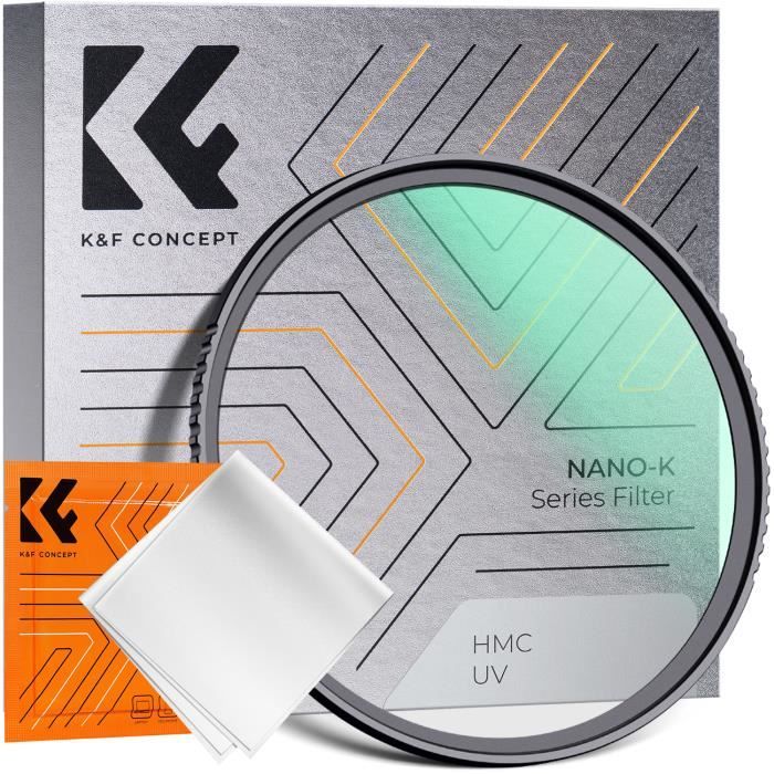 K&F Concept Filtre CPL 49mm Polarisant Slim + Chiffon de Nettoyage en Microfibre Emballé sous Vide pour Objectif Appareil Photo
