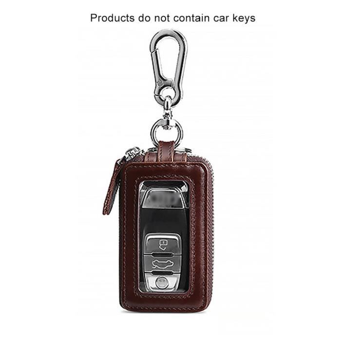 Porte-clés de voiture en cuir véritable femme de ménage Double porte-clés à  glissière porte-clés, café - Cdiscount Bagagerie - Maroquinerie