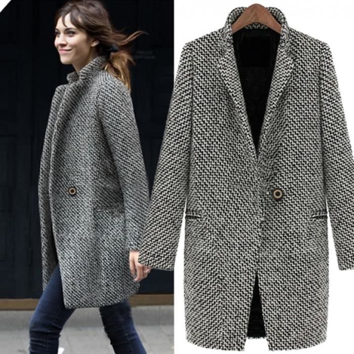 manteau laine femme gris clair