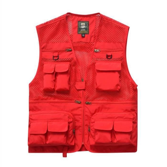 Gilet De Pêche Maxcatch Mesh Vert Armée - Réglable, Multi-poches, Taille Universelle