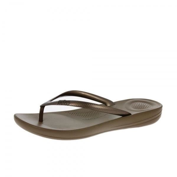 Tongs ergonomiques iQushion FitFlop Femme Marron Bronze