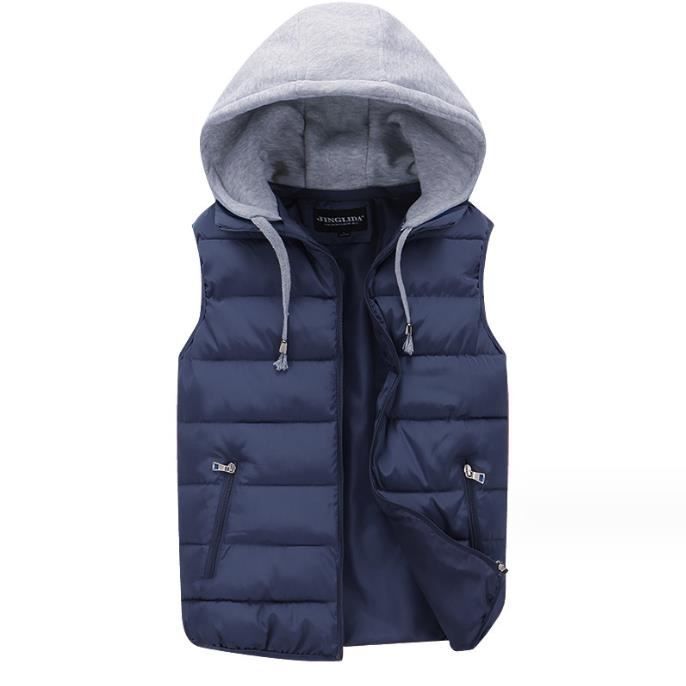 Homme Veste sans Manches Doudoune Matelass Couleur L g re Gilet