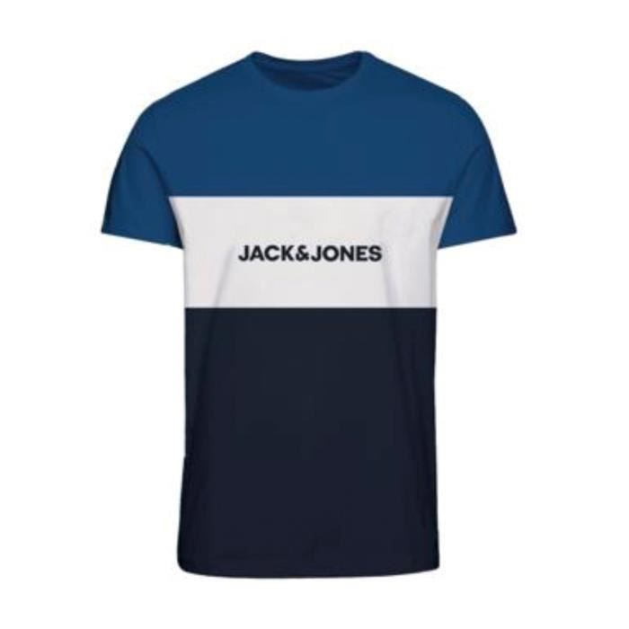 T-shirt enfant Jack & Jones Logo Blocking - bleu marine/blanc/bleu - 14 ans