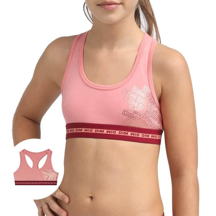 Brassiere Fille Coton Stretch DIM Sport DIM 4 BRA 093J ROSE 16 Rose Cdiscount Sport