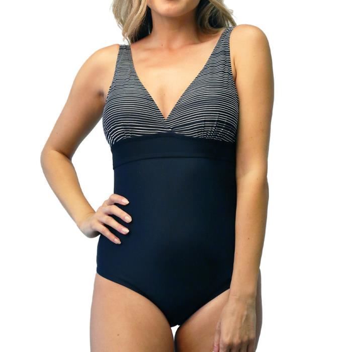 Maillot de bain 1 piece Sun Project Noir Blanc Dos plongeant Mousse amovible Femme Black Cdiscount Pret a Porter