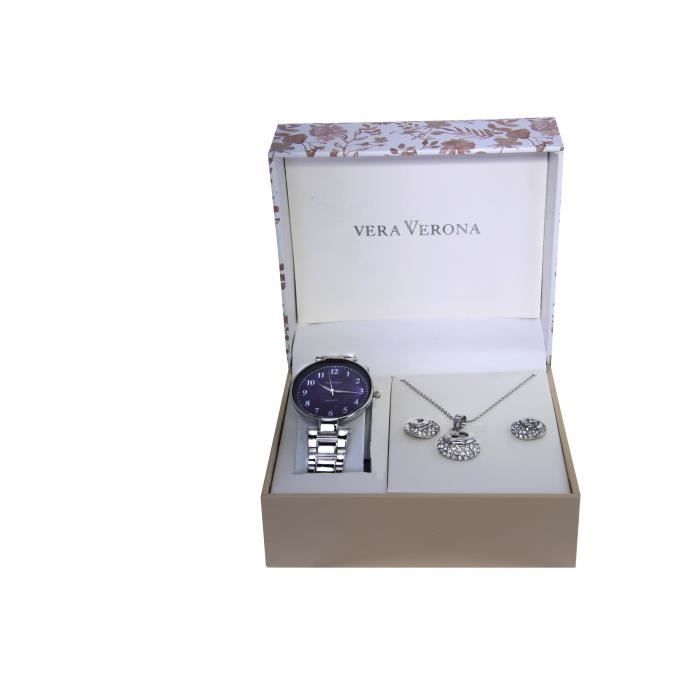 VERA VERONA Coffret Cadeau Femme Montre avec Collier et Paire de