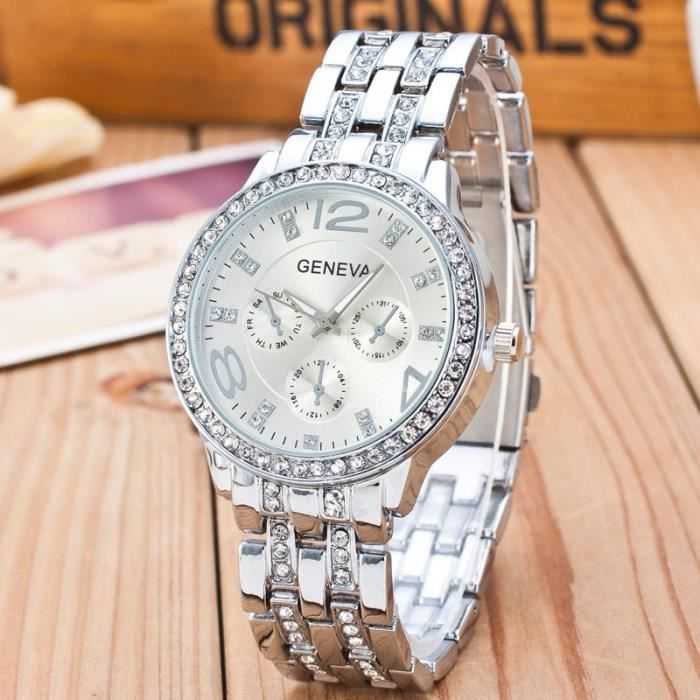 D Or Geneva Casual Quartz Montre Femmes En Acier Inoxydable Robe