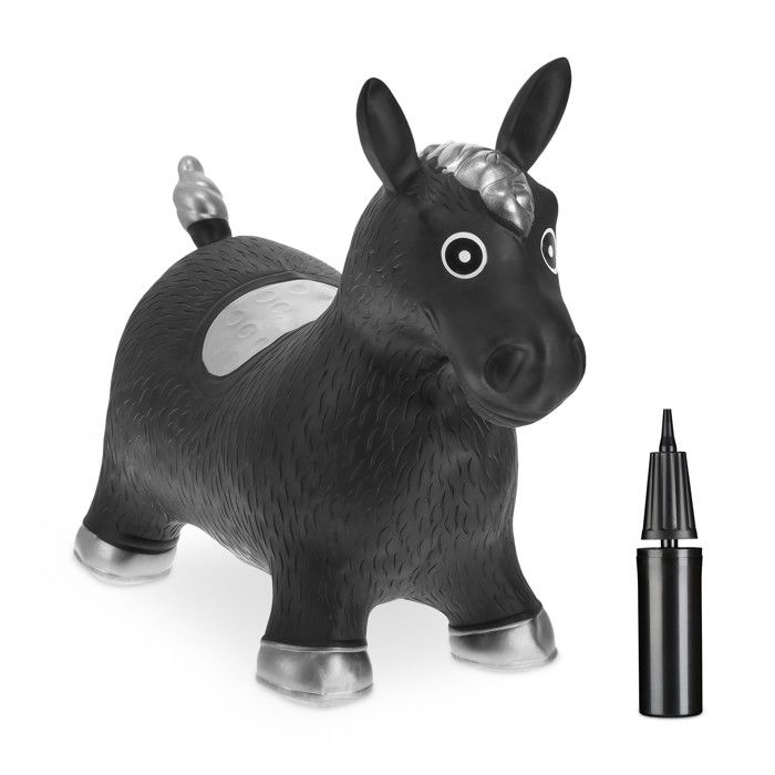 Relaxdays Licorne Ballon Sauteur Cheval Pompe Gonflable Jouet Jeux