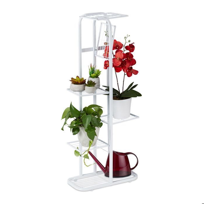 Étagère à Plantes 4 étages En Métal Noir - Pour Intérieur Et Extérieur (balcon, Terrasse, Salon) - 9