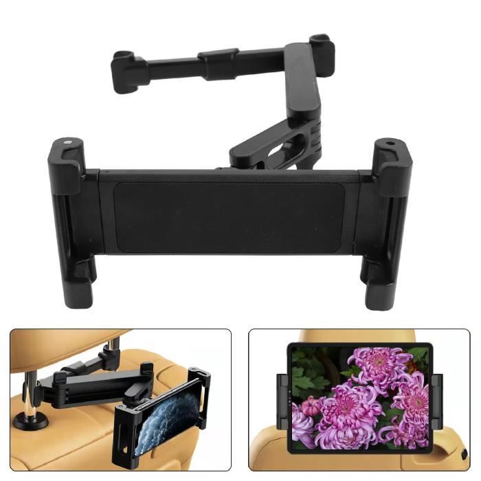Support Tablette Appui-Tête Voiture 360° Rotatif - Compatible IPad, Galaxy, Switch 4-11 Pouces (Noir)