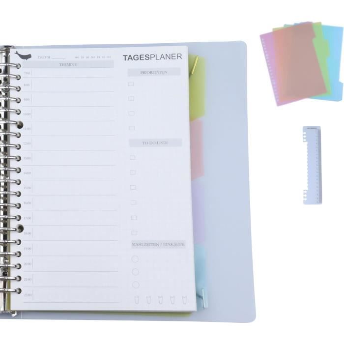 Agenda Scolaire Liderpapel 2025-2026 Spirale Rouge - A5, 2 Jours Par Page, Bilingue, Papier FSC 70g