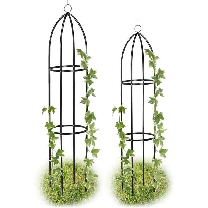 Obélisque Treillis Jardin Métal - Support Plantes Grimpantes 115/145/175cm Stable Cage Tomates