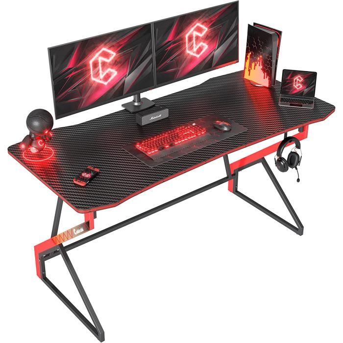 UNHO Bureau Gamer LED Angle Droit Bureau Gaming Forme L 162x100x77cm Table  Table Ordinateur - Cdiscount Maison