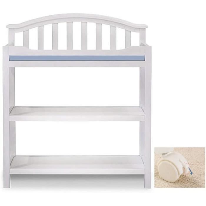 Table à Langer Portable Bébé Pliante Avec Roulettes - Hauteur Réglable 80x63x93-99cm