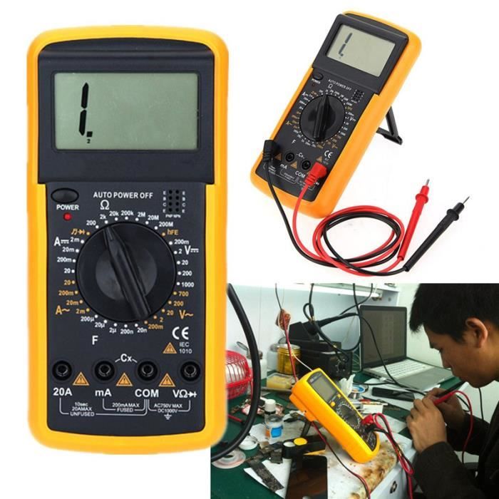NEUFU Digital Testeur Courant AC DC LCD Multimètre Voltmètre Ohmmètre ...