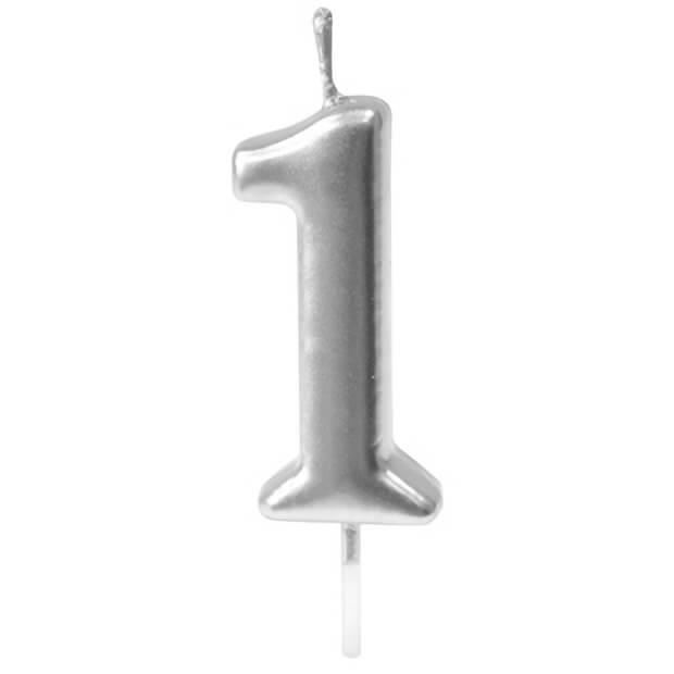 Bougie Anniversaire Chiffre 1 En Argent Metallique Sur Pique X1 Ref Bga1109 Cdiscount Maison
