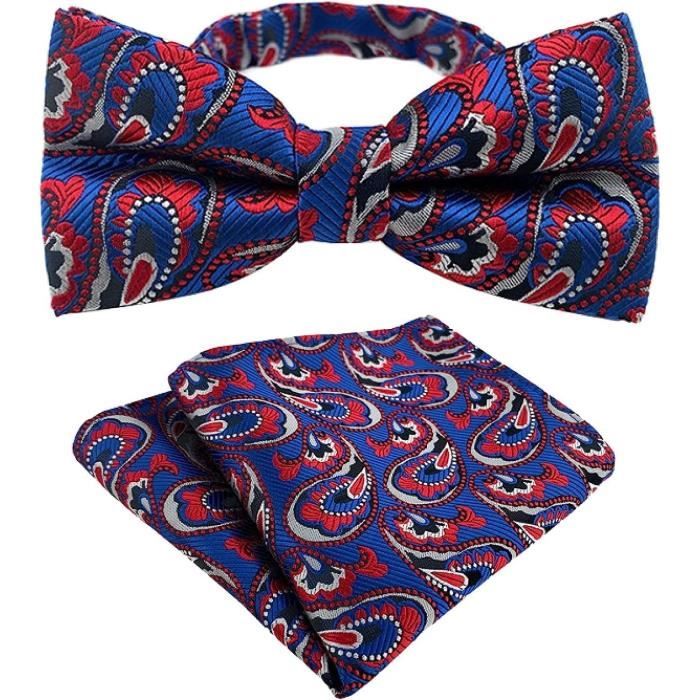 Nœud Papillon Et Pochette En Soie Noire - Achetez En Ligne