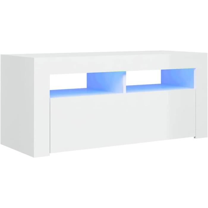 vidaXL Meuble TV, Armoire de Télévision avec Compartiment, Meuble Télé de Salon, Armoire de Rangement Salle de Séjour Intérieur, Blanc Brillant vidaXL Meuble TV, Armoire de Télévision avec Compartiment, Meuble Télé de Salon, Armoire de Rangement Salle de Séjour Intérieur, Blanc Brillant