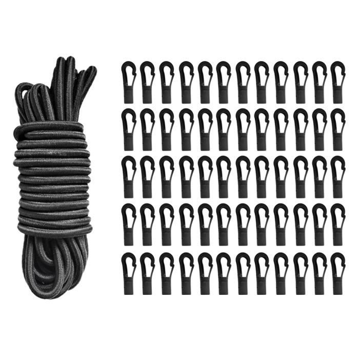 DGHAOP Lot De 10 Crochets Élastiques Plastique Pour Corde Élastique 6,35mm 9,5mm