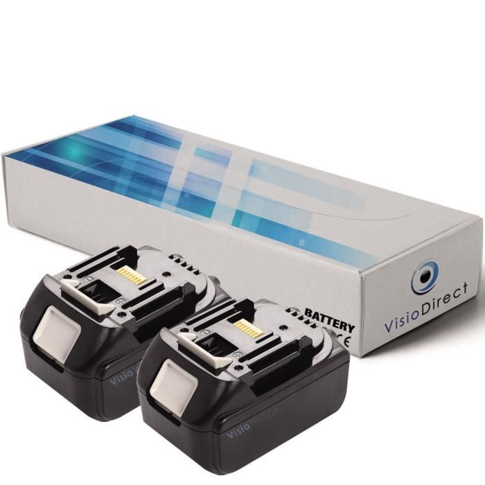 Lot de 2 batteries pour Makita BSS610 scie circulaire 3000mAh 18V