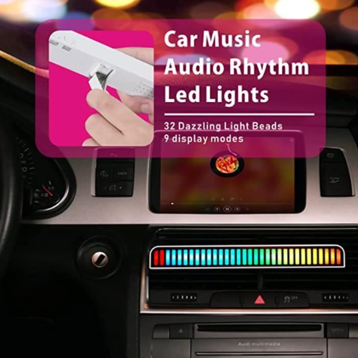 BOY - Lumière activée par la voix Lampe de musique de rythme LED de  contrôle du son coloré 32 bits activé par la voix pour - Cdiscount Sport