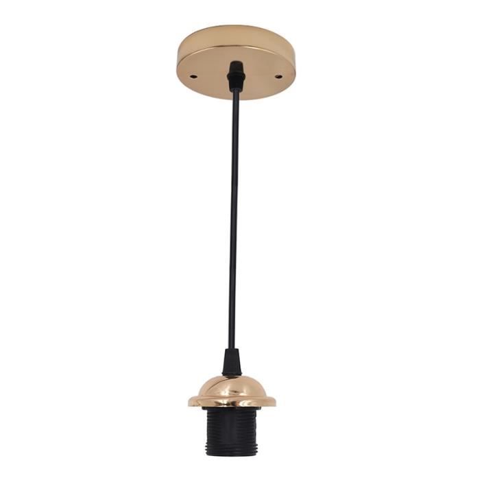 Douille Luminaire Vintage E27 Avec Chaînette - Aluminium, Couleur Bronze, Pour Ampoules Standard, Longueur 7 Cm