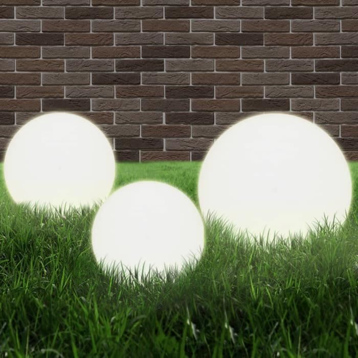 MAG - Jeu de lampe boule à LED 3 pcs PMMA sphérique 20/30/40 cm