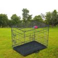 Cage pour Chien de transport pliante en métal 60 x 43 x 50 cm Noir-1