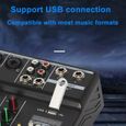 Console de Mixage Audio Portable Professionnelle 4 Canaux Bluetooth Mixeur Dj Console avec Effet de Réverbération pour Karaoké Usb-1