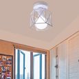 UNI Lampe de Plafond 14cm 3 Pack Plafonnier Cage Carré Blanc Lustre Suspension Luminaire pour Entrée Couloir Escalier-1