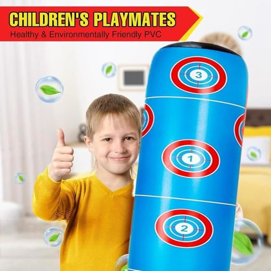 Sac De Boxe Gonflable Pour Enfants 6-12 Ans - Set Avec Gants, Pied Remplissable (eau/sable), Hauteur 160 Cm, Pour Karaté, Taekwondo