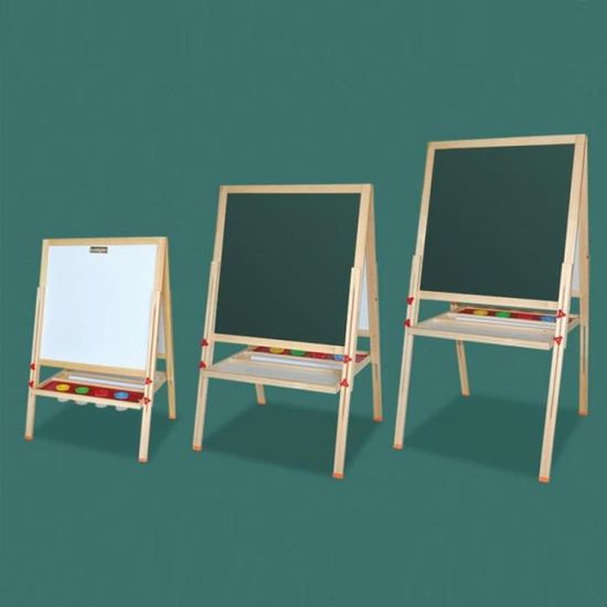 Ikkle Chevalet En Bois Pour Enfants Avec Planche à Dessin à Double Face Tableau Blanc 3 En 1 Et Tableau Noir Effacable A Sec Chevalet Rotatif A 360 Pour Tout Petits Ikle2085