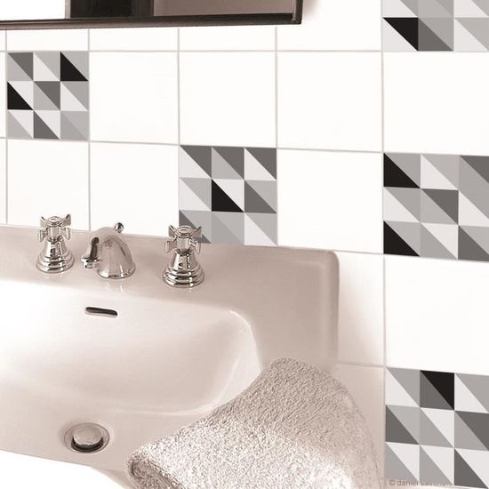 Wallpaper Plage Sticker Deco Carrelage Scandinave Noir Et Blanc 6 Planches Free