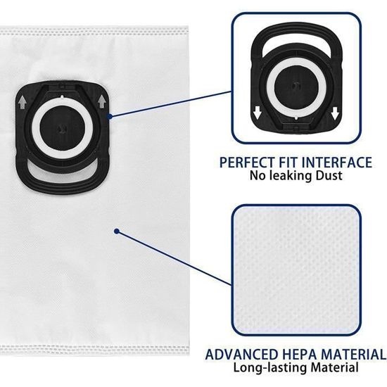Lot De 16 Sacs à Poussière Pour Rowenta - Compatible Compact Power, Silence Force - Référence ZR200720/ZR200520