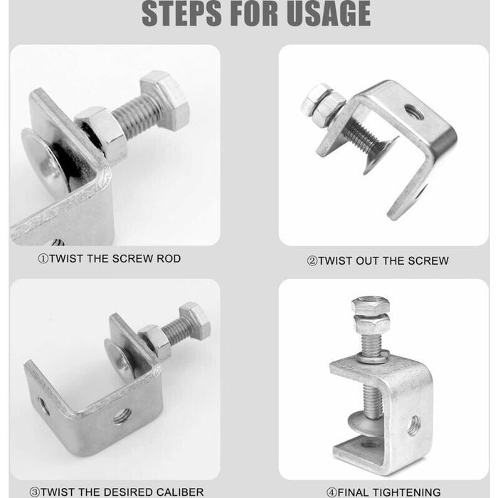 Lot De 2 Serre-Joints Réglables Acier Inoxydable - Pinces De Serrage Jusqu'à 45mm